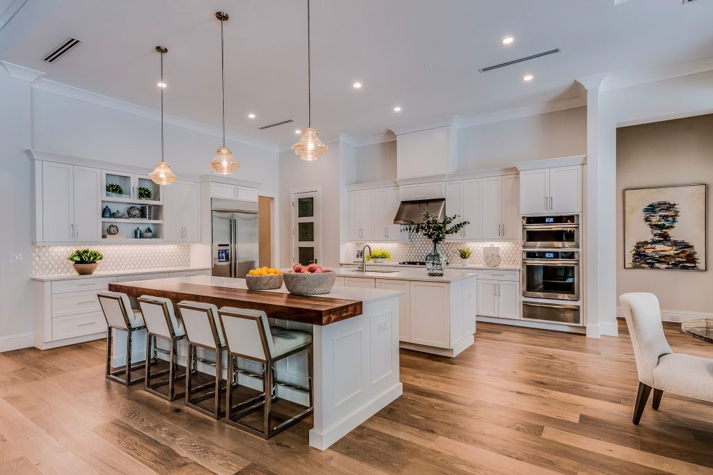 Huge kitchen area with two islands